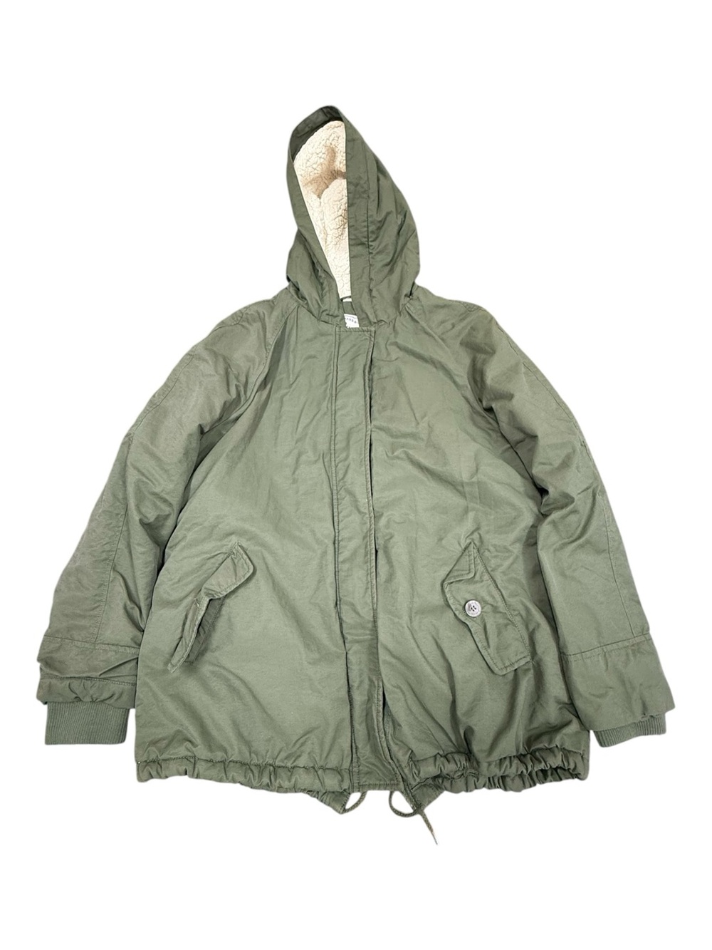 Bass Winter Parka Coat With Faux Shearling Lined Hood Size L